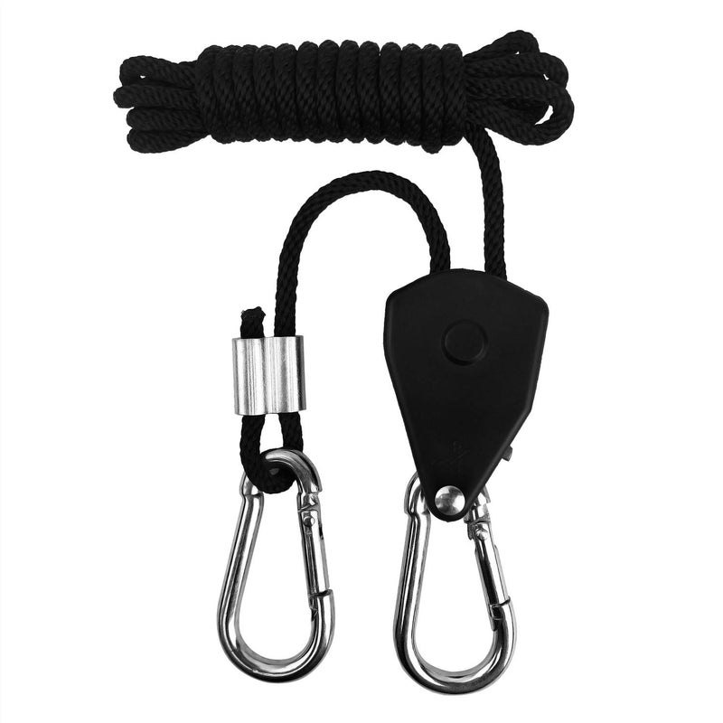 vanleno 6 Pairs 1/8 inch Adjustable Heavy Duty Rope Hanger - Reinforced Metal Internal Gears Ratchets foe Growing Light Fixtures, Loose-Proof Design, 8-ft Long & 150lbs Weight Capacity - Image 5
